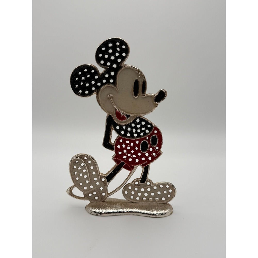 Vintage Walt Disney Productions Mickey Mouse Metal Earring Holder Stand Enamel